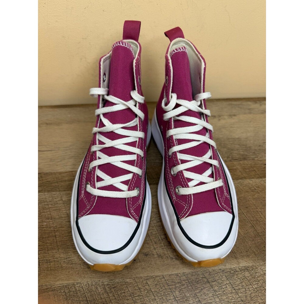 Converse Womens Run Star Hike Hi 172362C pink platform shoes size 7 Hibiscus/Bl - Picture 6 of 7